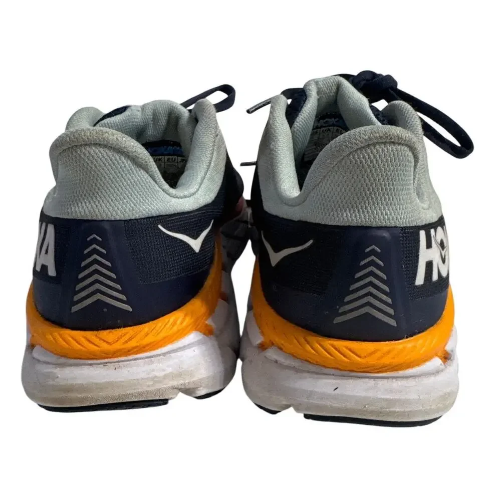 HOKA One One Clifton 7 Women’s Running Shoes Navy Coral Athletic Sneakers Size 7